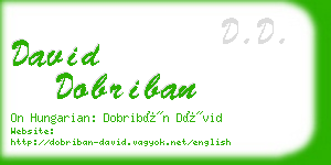 david dobriban business card